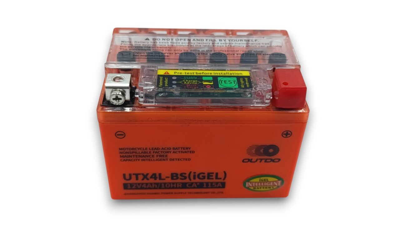 Аккумулятор 12V 4Ah UTX4L-BS (iGEL) 113х70х87 гель с индикатором "OUTDO" 2025г