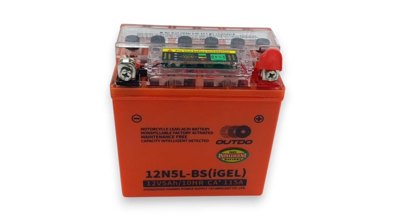Аккумулятор 12V 5Ah 12N5L-BS (iGEL) 119х60х129 высокий гель "OUTDO" 2025г