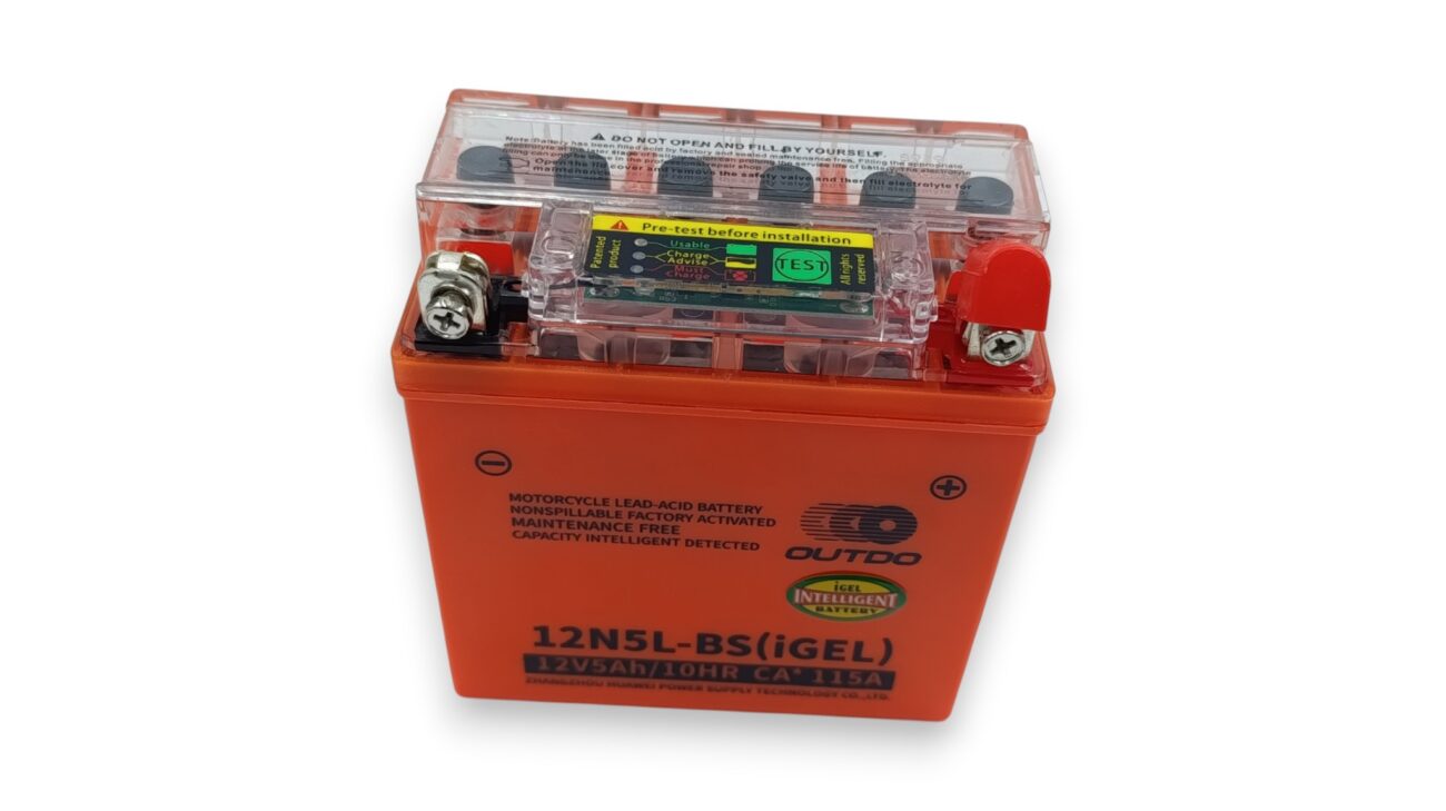 Аккумулятор 12V 5Ah 12N5L-BS (iGEL) 119х60х129 высокий гель с индикатором "OUTDO" 2025г